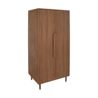 Sweeek Armario vestidor con efecto madera, 2 puertas y barra para colgar