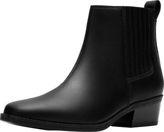 Clarks womens Danyelle Skip, Black Leather, 6.5 Wide