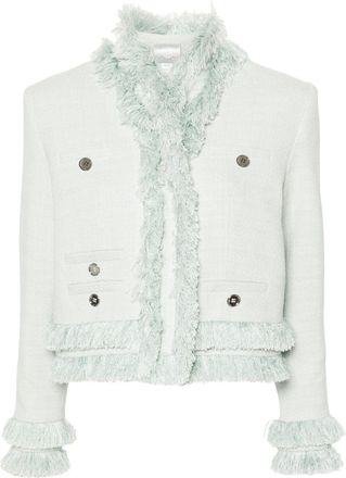 Huishan Zhang Green Fringed Tweed Jacket - Womens - Cotton/Nylon/Acrylic/ViscoseViscosePolyesterPolyester