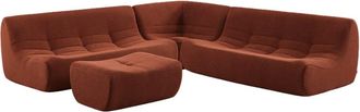 Sweeek Sof&aacute; envasado al vac&iacute;o esquinero modular de borreguito texturizado con