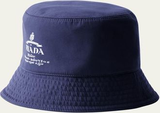 Prada Mens Reversible Cotton Logo Bucket Hat