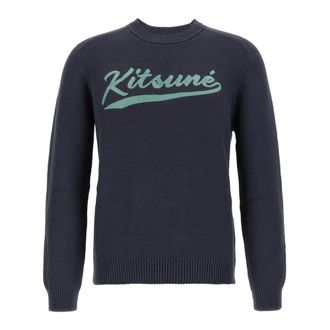 Maison Kitsun&eacute; Heren, Truien, Grijs, Maat: L Katoen