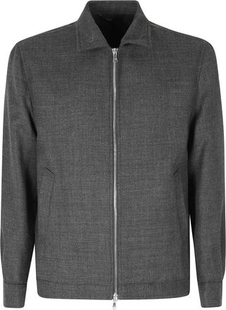 BRIGLIA 1949 Grey Classic Collar Wool Jacket