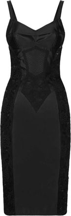 Dolce & Gabbana Elegante Zwarte Jurk met Kantdetail - Dames - Casual kleedjes - Zwart - XL - Kleedjes