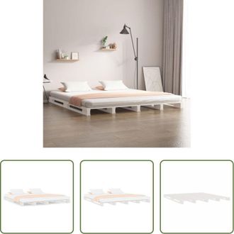 vidaXL Letto in legno - Letto a Pallet Bianco 120x190 cm Small Double Legno di Pino