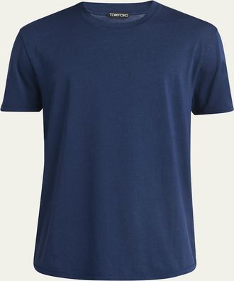 Tom Ford Mens Lyocell-Cotton Crewneck T-Shirt