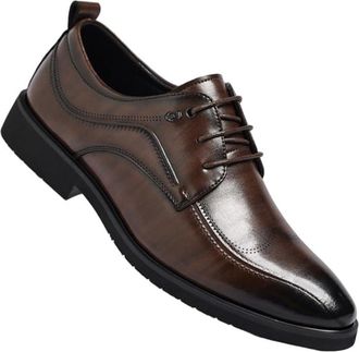 Generic Mens Oxford Leather Shoes Big Size Brogue British Style Trendy Business Design for Office Wear and Casual Dress Occasions(Brown,10.5)