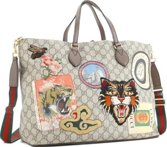 Gucci Courrier Convertible Soft Open grote shopper met GG gecoat canvas - Bruin