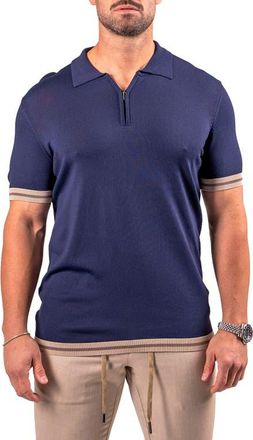 Maceoo Quarter Zip Polo in Blue at Nordstrom, Size 2