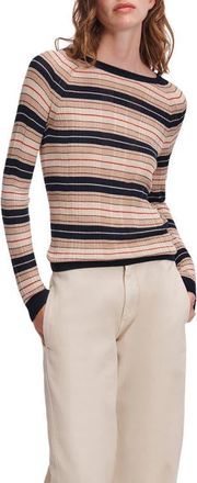 Rag & Bone Teresa Striped Silk Blend Sweater in Navy Multi at Nordstrom, Size Xx-Small