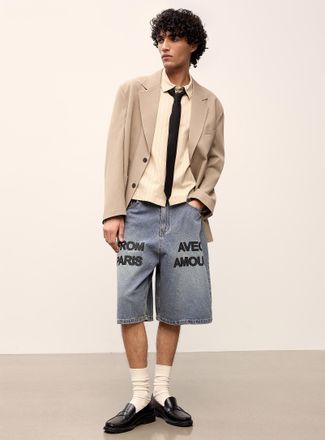 Le 31 Mens From Paris denim Bermuda Shorts Baggy fit Imported from Seoul