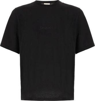 Saint Laurent T-Shirt - Heren - T-shirts - Zwart - L - Katoen - Tops