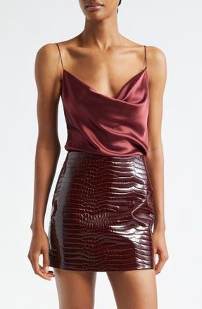 L'agence Calista Cowl Neck Silk Camisole in Dark Wine at Nordstrom Rack, Size Xx-Large