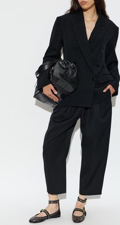 Isabel Marant Wool Trousers Janice, Womens, Black