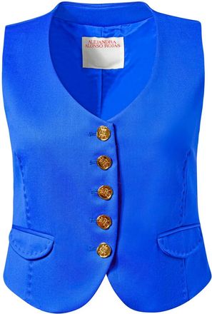 Alejandra Alonso Rojas Gilet in lana con scollo a V - Blu