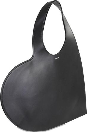 Coperni Womens Handbag Double Heart Black Leather Handbags Hand Bags