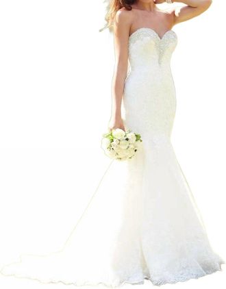 Allure Bridals Swarovski Crystal Embellished Fit And Flare Gown In Ivory/silver