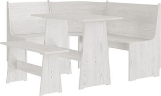 vidaXL Juego de comedor reine 3 pzas madera maciza de pino blanco Vidaxl