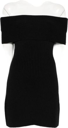 Givenchy Off-the-shoulder Mini Jurk - Dames - Korte kleedjes - Zwart - M - Wol - Kleedjes