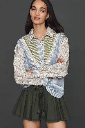 Pilcro 100% Cotton Mixed Stripe Buttondown Shirt