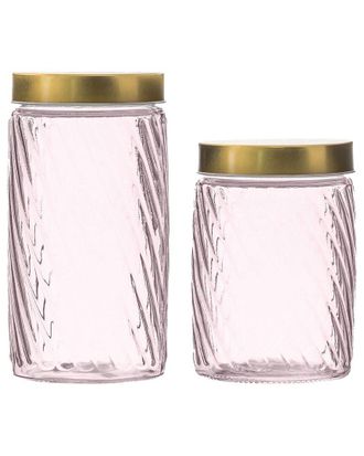 10 Strawberry Street Set of 2 Madison Graduated Glass Canisters