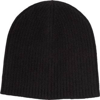 Portolano Cashmere Ribbed Beanie in Black at Nordstrom Rack