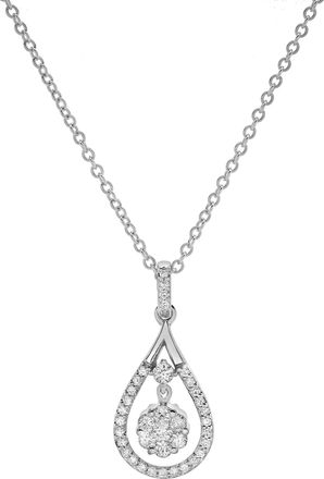 LuvMyJewelry Elysian Teardrop Diamond Pendant 14K Gold