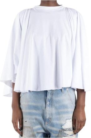 Maison Margiela Wit Katoenen T-shirt Gemaakt in Itali&euml; - Dames - Blouses - Wit - XS - Katoen - Overhemden