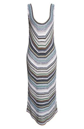 Missoni Metallic Chevron Stripe Sweater Dress in Smso4-Multicolor Cold Tones at Nordstrom, Size 10 Us