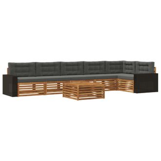 vidaXL Conjunto De Sof&aacute;s De Exterior 7 Pcs Natural Y Antracita Vidaxl