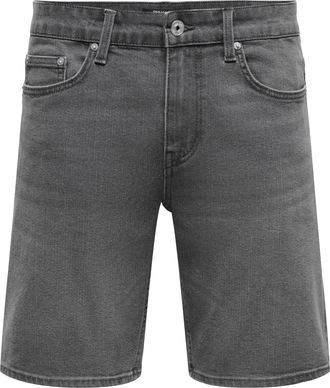 Only & Sons Shorts ONLY & SONS ONSWEFT BOX PIM DNM SHORTS VD, Herren, Gr. XXL, N-Gr, medium grau denim, Web, Obermaterial: 50% Baumwolle, 30% Polyester, 18% Visko