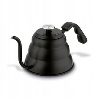 OEM Hervidor Con Term&oacute;metro De 1 Litro, De Acero Inoxidable Negro, Barista Konighofer