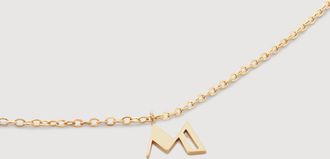 Monica Vinader Gold Mini Initial M Chain Necklace
