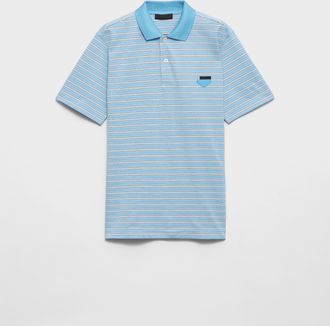 Prada Striped cotton polo shirt