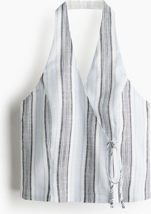 H&M Neckholder-Top im Wickelschnitt - Blue