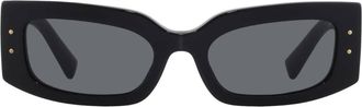 Dolce & Gabbana Dark Grey Rectangular Ladies Sunglasses DG4479 501/87 55