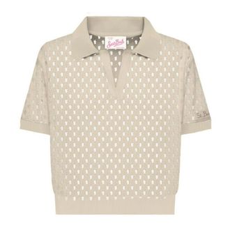 MC2 Saint Barth Polo Shirts, female, Beige, Size: XS polo poliestere