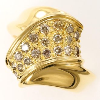 C&A Brown Yellow Gold Yellow Gold (18K) Band Ring (Pre-Owned)