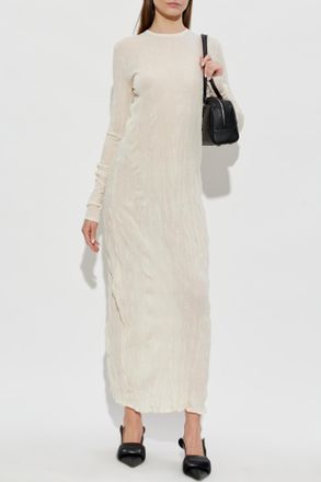 Toteme Dress With Long Sleeves, Womens, Cream