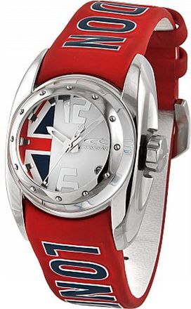 Chronotech Womens Kids Silver Dial Red Band Watch - One Size