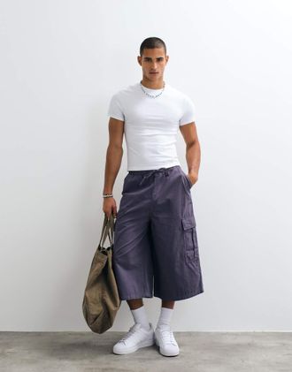 Collusion Jorts taglio lungo color prugna-Viola