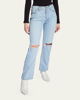 Re/Done High-Rise Loose Rigid Straight-Leg Jeans
