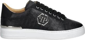Philipp Plein Nappa Lo-Top Monogram - Dames - Sneakers - Zwart - 36 EU - Leer - Schoenen