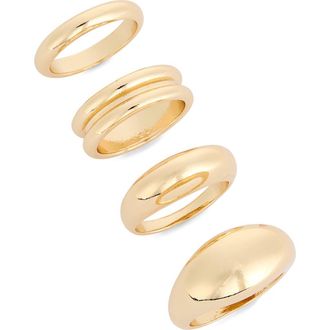 Leith 4-Pack Signet Rings in Gold at Nordstrom Rack, Size Medium/large