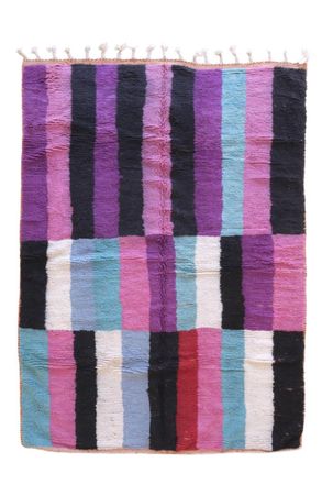 AFK Living Alfombra marroqu&iacute; abstracta de lana multicolor 204 x 297 cm
