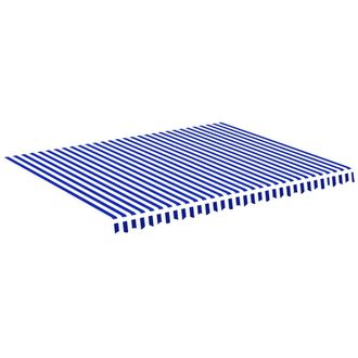 vidaXL Tela De Repuesto Para Toldo Azul Y Blanco 4,5x3,5 M Vidaxl