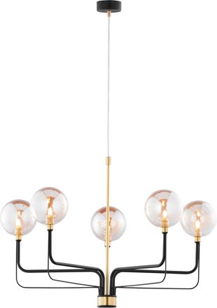 Jupiter Lampadario Loft Nero Oro Sfere Ambra 5xg9 Jupiter Eris