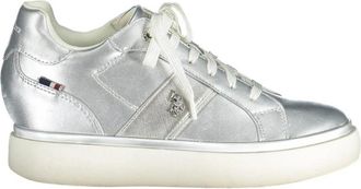 U.S.Polo Association Zilveren Casual Sneakers met Logodetail - Dames - Sneakers - Grijs - 38 EU - Polyester - Schoenen