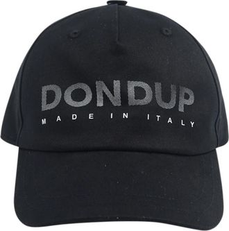 Dondup Zwarte Baseballpet met Logoprint - Heren - Petten - Zwart - ONE Size - Katoen - Accessoires