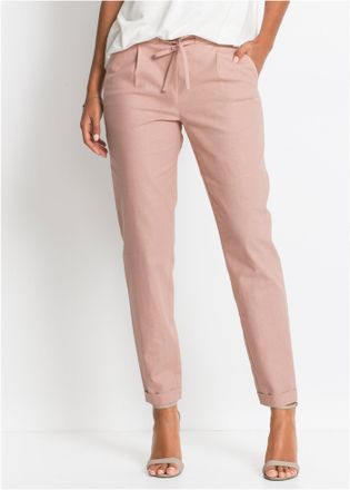 Bonprix Leinenhose BONPRIX Leinenhose, Damen, Gr. 36, N-Gr, rosa (vintagerosa), Obermaterial: 55% Leinen, 45% Baumwolle, regular fit, Hosen Leinenhose, aus Le